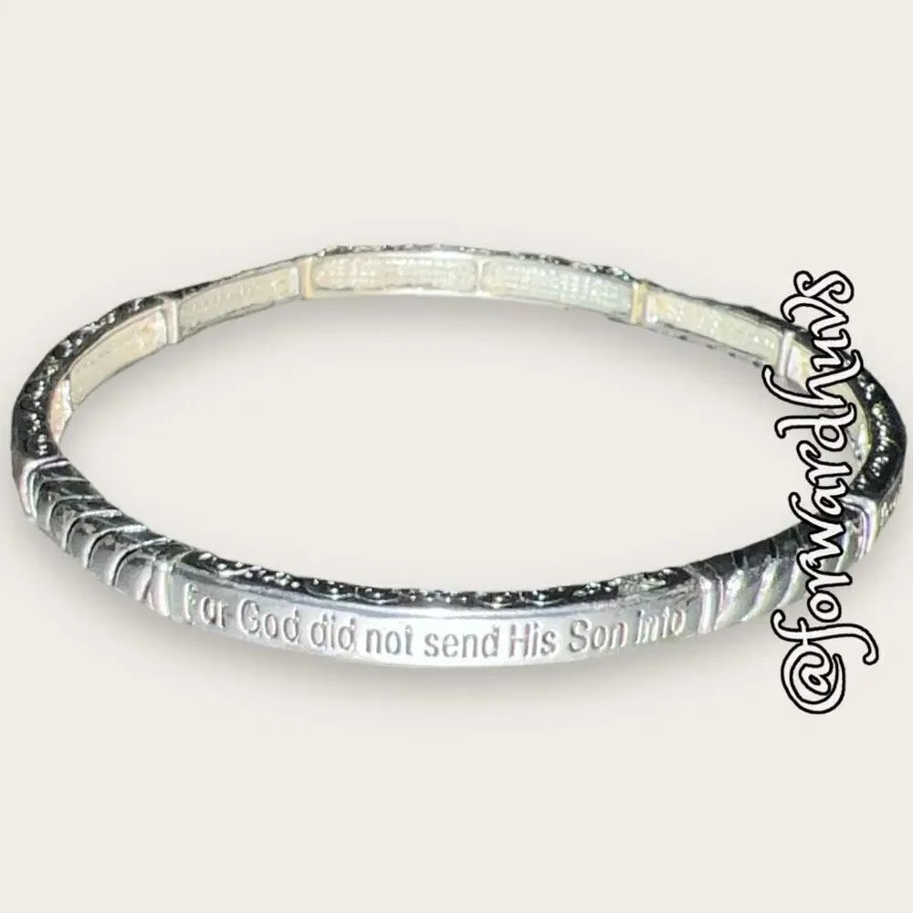 Bundle Sale 3 for $15 | Stackable Religious Stretch Bracelet John 3:17